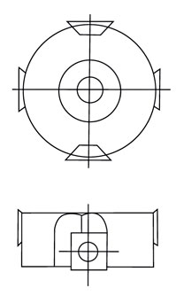 Grafik des Fräskopfs mit Messer